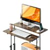 Homcom Standing Desk Adjustable Height Power Outlets Wheels-8