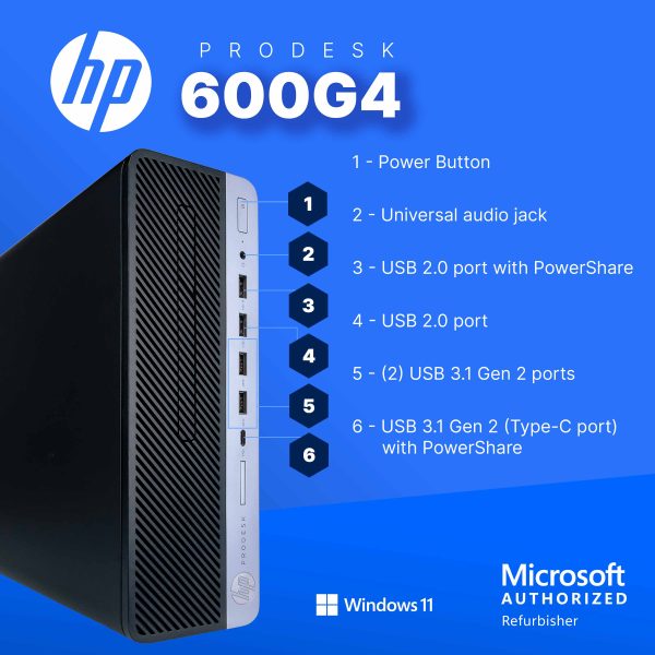 HP ProDesk 600G4 Desktop Intel i5 16GB RAM SSD-2