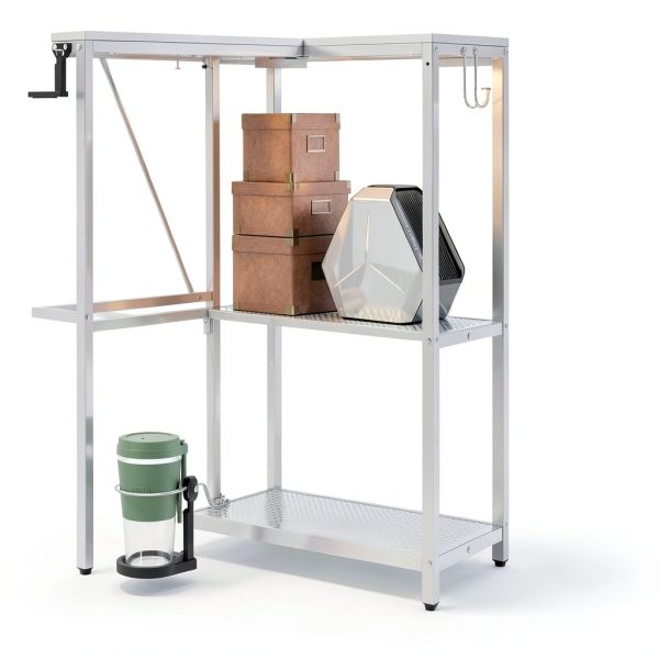 Pinmoco 42 L Shaped LED Gaming Desk with Monitor Stand RGB-4