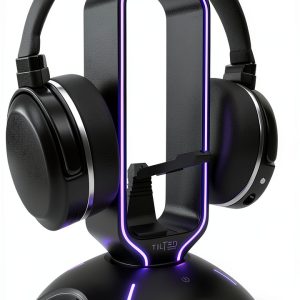 RGB Gaming Headset Stand with USB Hub Mouse Bungee-0