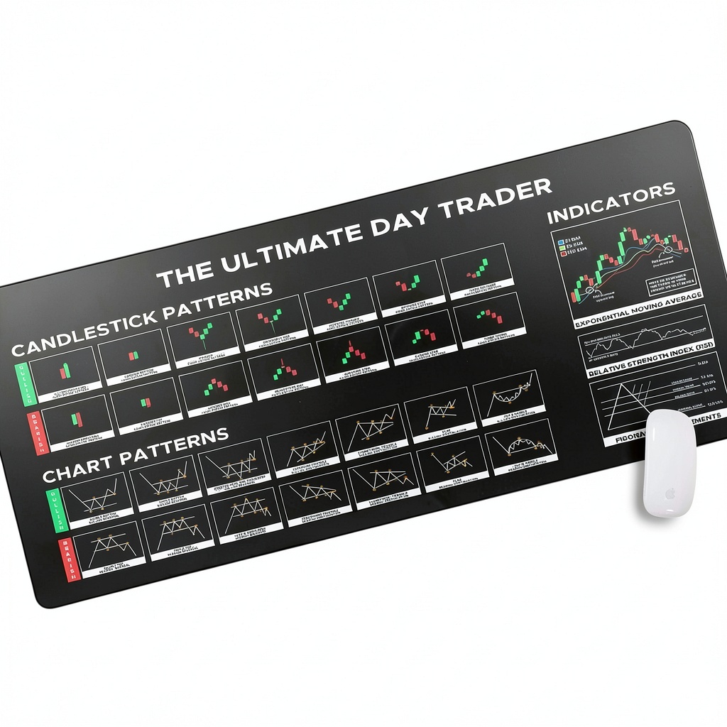 Custom desk mat with keyboard and mouse on a clean workspace